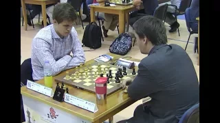 EXCITING BISHOP VS KNIGHT ENDGAME!!! MAGNUS CARLSEN VS ALEXANDER MOROZEVICH - BLITZ CHESS 2014