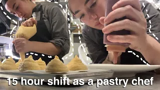 come with me to work a 15 hour shift as a pastry chef | work vlog