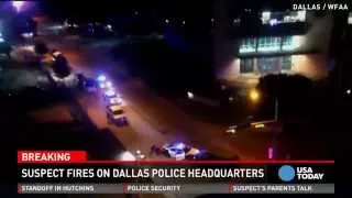 Video captures attack on Dallas police headquarters