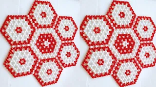 How to make a beaded table mat//DIY table mat//How to make table mat using beads//Bead mat making