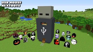 SURVIVAL USB HOUSE WITH 100 NEXTBOTS in Minecraft - Gameplay - Coffin Meme