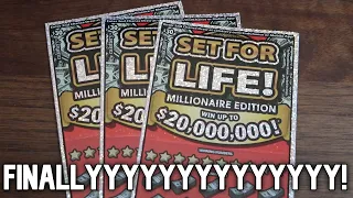 WE FINALLY DID IT!!! AFTER SO MANY LOSSES Playing Set For Life $30 Lottery Scratchers