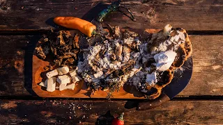 [4K] 🐟 TROUT IN PINE, PITA & CHEESE OUTDOOR COOKING🎧👂[ASMR]