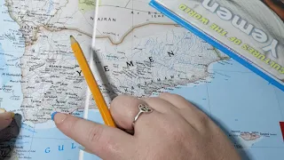 ASMR ~ Yemen History & Geography ~ Soft Spoken Map Tracing Page Turning