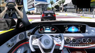 GTA 5 - Mercedes Benz S650 Maybach [Steering Wheel gameplay]