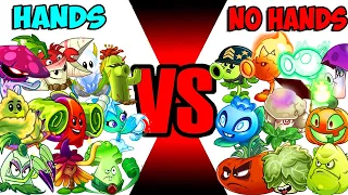 Team HANDS vs NO HANDS - Who Will Win? - PvZ 2 Team Plant vs Team Plant