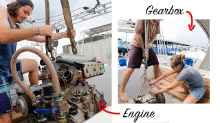 ⛵️Pulling our Old Massive Diesel Engine out of our sailboat!! 😅#170