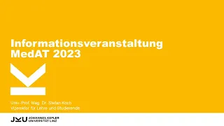 Informationsverantaltung MedAT 2023 | JKU Linz