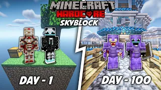 We Survived 100 Days in Minecraft Skyblock | DeadZilla & @WishCraft