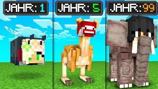 MINECRAFT aber DU WIRST JEDE MINUTE ein STÄRKERES TIER in Minecraft!