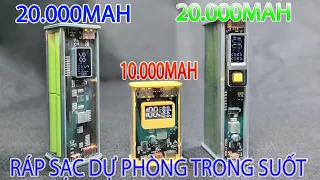 Ráp 3 Box Sạc Dự Phòng QC 3.0 Trong Suốt Đang cực HOT