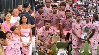 Messi's wife's reaction when Inter miami presented the first trophy in club history