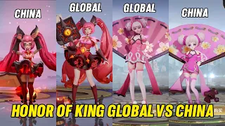 HONOR OF KING GLOBAL VS HONOR OF KING CHINA SERVER HERO COMPARISON SIDE BY SIDE