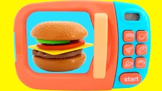 Play with Toy Microwave & Hamburger Playset