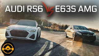 Audi RS6 Avant vs. Mercedes E63S AMG | 1/2 MILE DRAG RACE