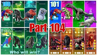 Megamix. Mammoth vs Dinosaur Spiderman vs Anguirus vs Godzilla. 🎶 Who is the Best? #104