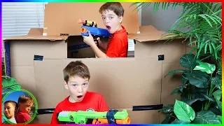 Nerf Battle: Capture The Box Fort! / Steel Kids