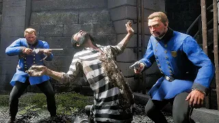 Prisoners vs Prison Guards | Red Dead Redemption 2 NPC Wars 105