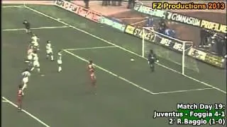 Serie A 1991-1992, day 19 Juventus - Foggia 4-1 (R.Baggio 1st goal)