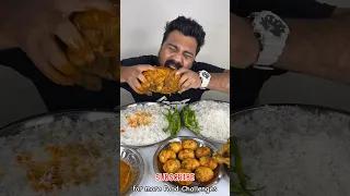ASMR SPICY 2 WHOLE CHICKEN CURRY,EGG CURRY,BASMATI RICE,GREEN CHILLI MUKBANG #shorts #foodie #food