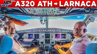 Cyprus Airways A320 Cockpit Athens🇬🇷 to Larnaca🇨🇾