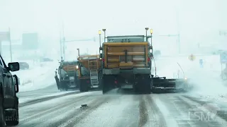 02-15-2024 Rapid City, SD - Snow Plow Convoy and Icy Roads