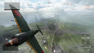 76-0 ZERO A6M2 on Iwo Jima Battlefield V Fight Plane Gameplay