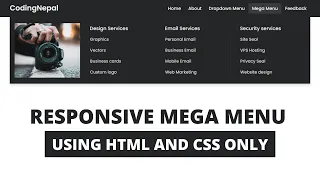 Responsive Mega Menu and Dropdown Menu using only HTML & CSS