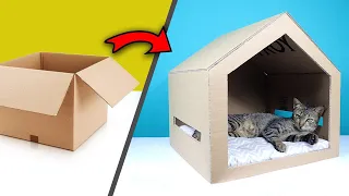 How to Make Cardboard House for Cat | Cara Membuat Rumah Kucing Dari Kardus