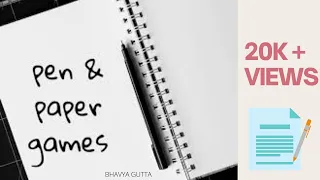 PEN AND PAPER GAMES TO PLAY WHEN YOU ARE BORED | FUN GAMES | BHAVYA GUTTA