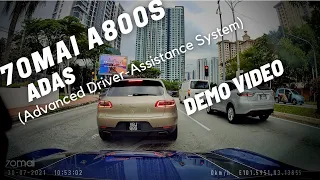 70mai A800S ADAS Demo Video