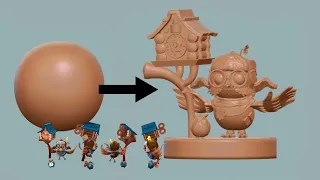Sculpting Diggie from Moblile Legends with nomad sculpt