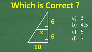 A right triangle is divided by a line segment – what is the length of the line?