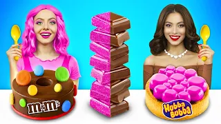 Bubble Gum VS Chocolate Food Challenge |Epic Chocolate War with Giant Bubble Gum by RATATA CHALLENGE