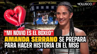 Molusco recibe puño de Amanda Serrano mientras entrena para la pelea mas grande de la história.