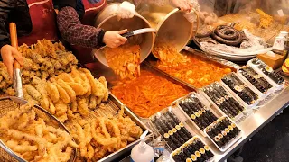 Amazing scale! Top6 Korean street food, tteokbokki, chicken, noodles