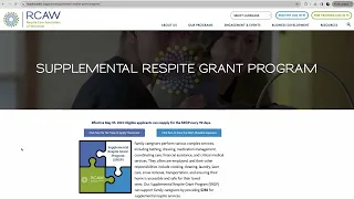 Supplemental Respite Grant Program (SRGP) How to Apply Video