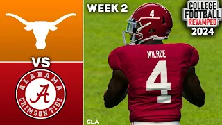 Alabama vs. Texas Week 2 Simulation | 2023 - 2024 NCAA 14 Revamped Mod