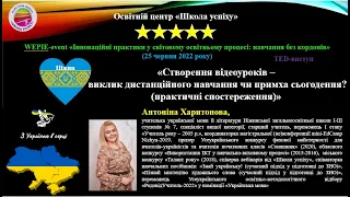 TED-виступ «Створення відеоуроків - виклик дистанційного навчання чи примха сьогодення?»