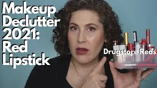 Makeup Declutter 2021 - Red Lipstick - Drugstore Reds