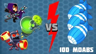 All tier 5 vs 100 MOABS (with and without crosspathing) in BTD6