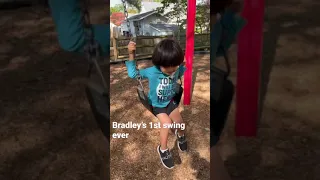 Bradley’s 1st swing Ever and he loves it