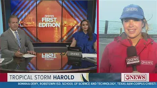 Tropical Storm Harold impacts in Downtown Corpus Christi