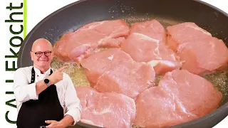 Schnelle Pfannengerichte: Medaillons in Butter gebraten mit Kohlrabi