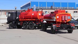 АКН-10 на шасси Урал 5557-4112-80М и прицеп-цистерна ПЦ-9