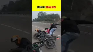 Cute Girl Ne Aalyan Vlogs Ko Gira Diya😱 | Cute Girl Bike Crash | #shorts