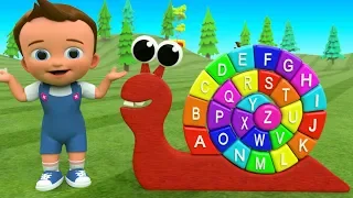 ABC Alphabets with Snail Puzzle Wooden Toy Set | Little Baby Fun Learning A-Z Learning 3D Kids