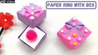 Easy Paper Ring With Box | How to make Beautiful Rose Ring | DIY Paper Rose Ring