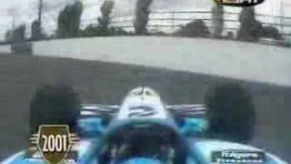 Sarah Fisher crashes - 2001 Indy 500