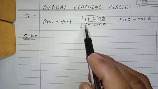 Prove that : root 1 + sin theta / 1-sin theta = sec theta + tan theta.